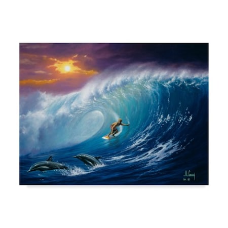 Anthony Casay 'Surfer Over Water' Canvas Art,14x19